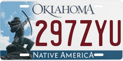 OK license plate 297ZYU