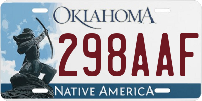 OK license plate 298AAF