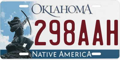 OK license plate 298AAH