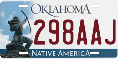 OK license plate 298AAJ