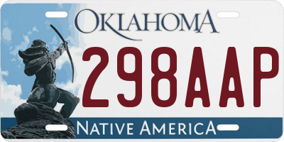 OK license plate 298AAP