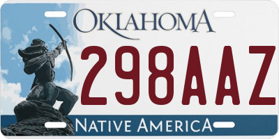 OK license plate 298AAZ