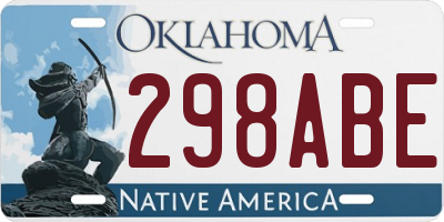 OK license plate 298ABE