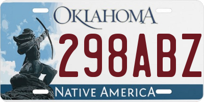 OK license plate 298ABZ