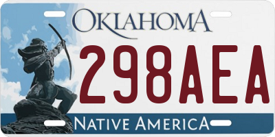 OK license plate 298AEA