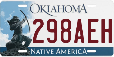 OK license plate 298AEH