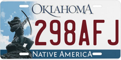 OK license plate 298AFJ