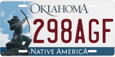 OK license plate 298AGF