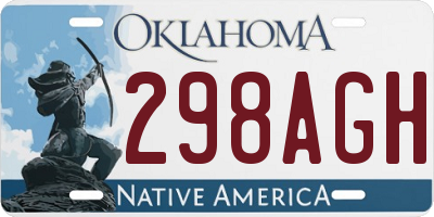 OK license plate 298AGH