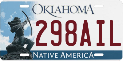 OK license plate 298AIL