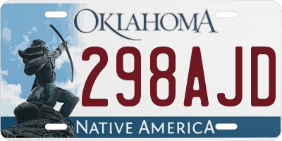 OK license plate 298AJD
