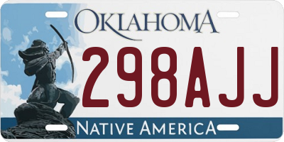 OK license plate 298AJJ