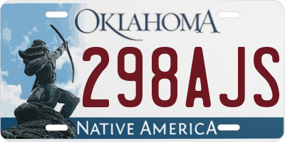 OK license plate 298AJS
