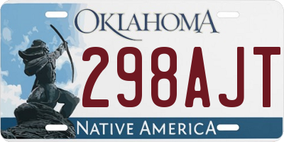OK license plate 298AJT