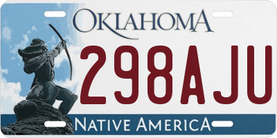 OK license plate 298AJU