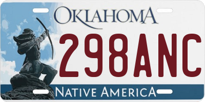 OK license plate 298ANC