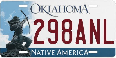 OK license plate 298ANL
