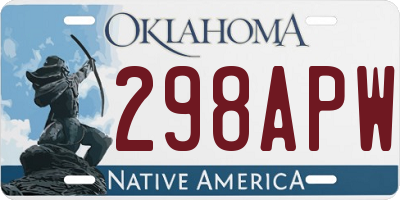 OK license plate 298APW