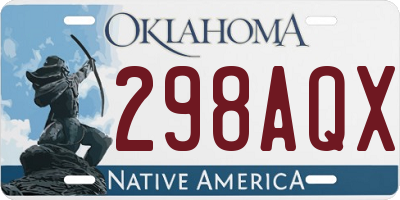 OK license plate 298AQX