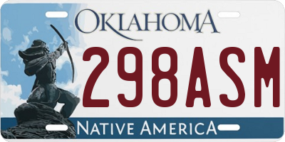OK license plate 298ASM