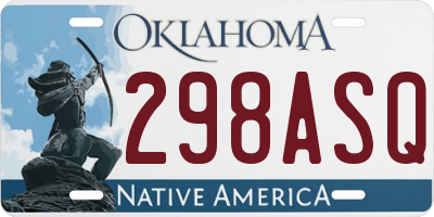 OK license plate 298ASQ