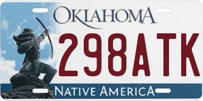 OK license plate 298ATK