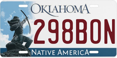 OK license plate 298BON
