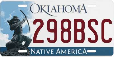 OK license plate 298BSC