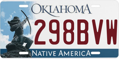 OK license plate 298BVW