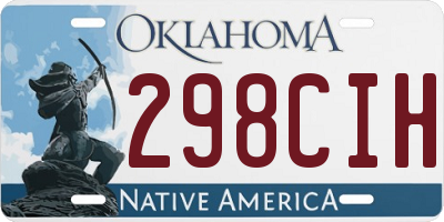 OK license plate 298CIH