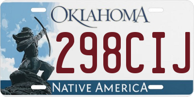 OK license plate 298CIJ