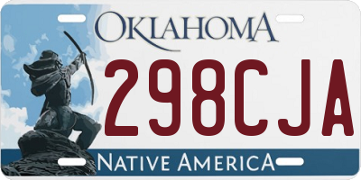 OK license plate 298CJA