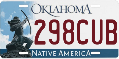 OK license plate 298CUB