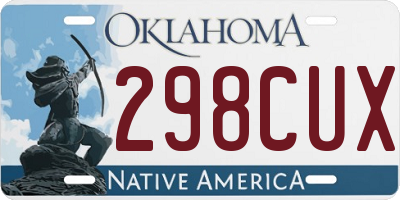OK license plate 298CUX