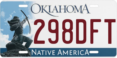 OK license plate 298DFT