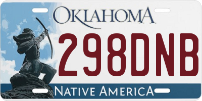 OK license plate 298DNB
