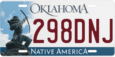 OK license plate 298DNJ