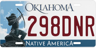 OK license plate 298DNR