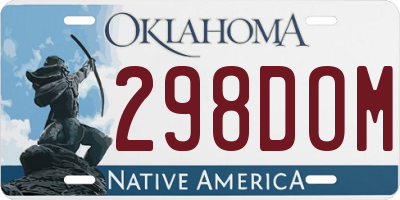 OK license plate 298DOM