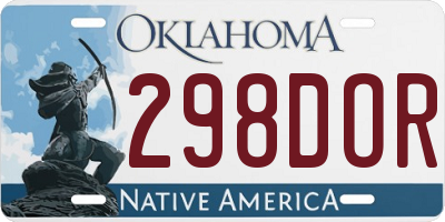 OK license plate 298DOR