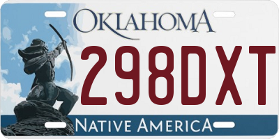 OK license plate 298DXT