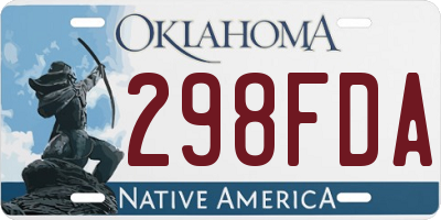 OK license plate 298FDA