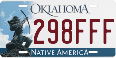 OK license plate 298FFF