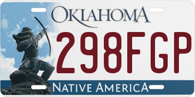 OK license plate 298FGP