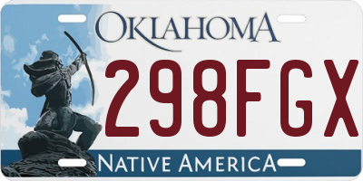 OK license plate 298FGX