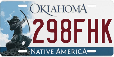 OK license plate 298FHK