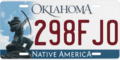 OK license plate 298FJO