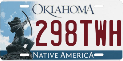 OK license plate 298TWH