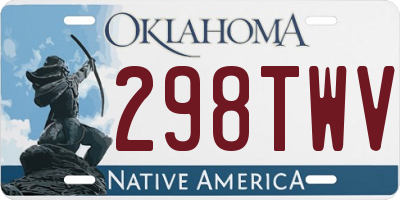 OK license plate 298TWV