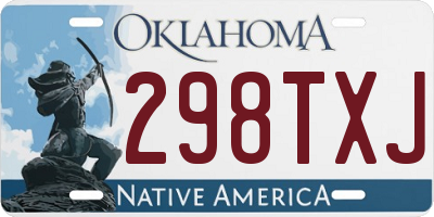 OK license plate 298TXJ